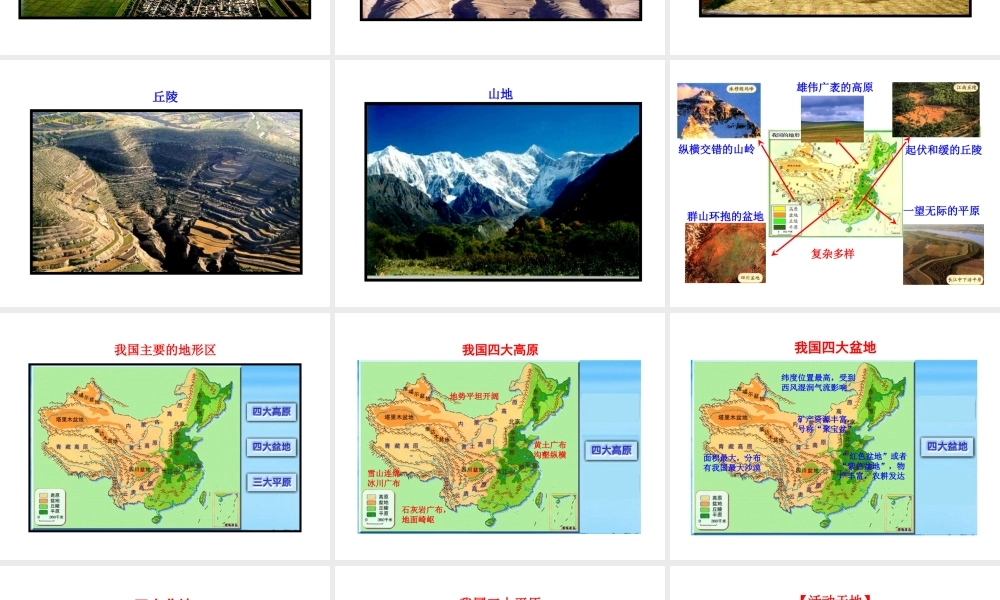 【世纪金榜】2014年八年级地理上册 2.1.2 地形复杂多样 地势西高东低课件 （新版）湘教版