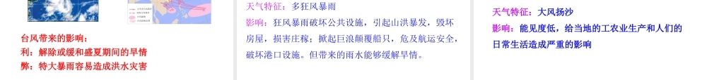 【世纪金榜】2014年八年级地理上册 2.2.3 季风气候显著 多特殊天气 多气象灾害课件 （新版）湘教版