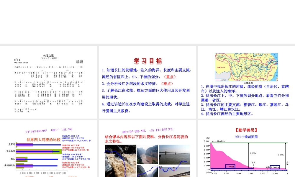 【世纪金榜】2014年八年级地理上册 2.3.2 滚滚长江课件 （新版）湘教版