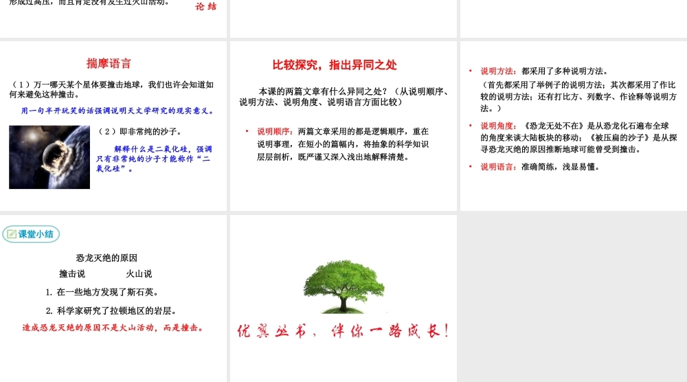 2019年春八年级语文下册 第二单元 6 阿西莫夫短文两篇《被压扁的沙子》课件 新人教版