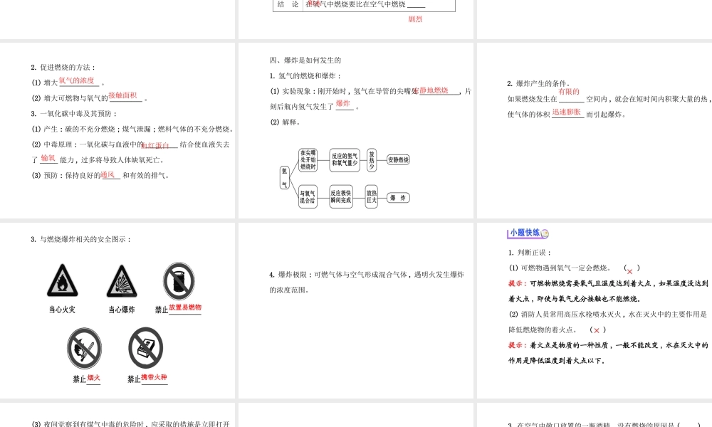 【世纪金榜】2014年九年级化学上册 6.1 燃烧与灭火课件 （新版）鲁教版