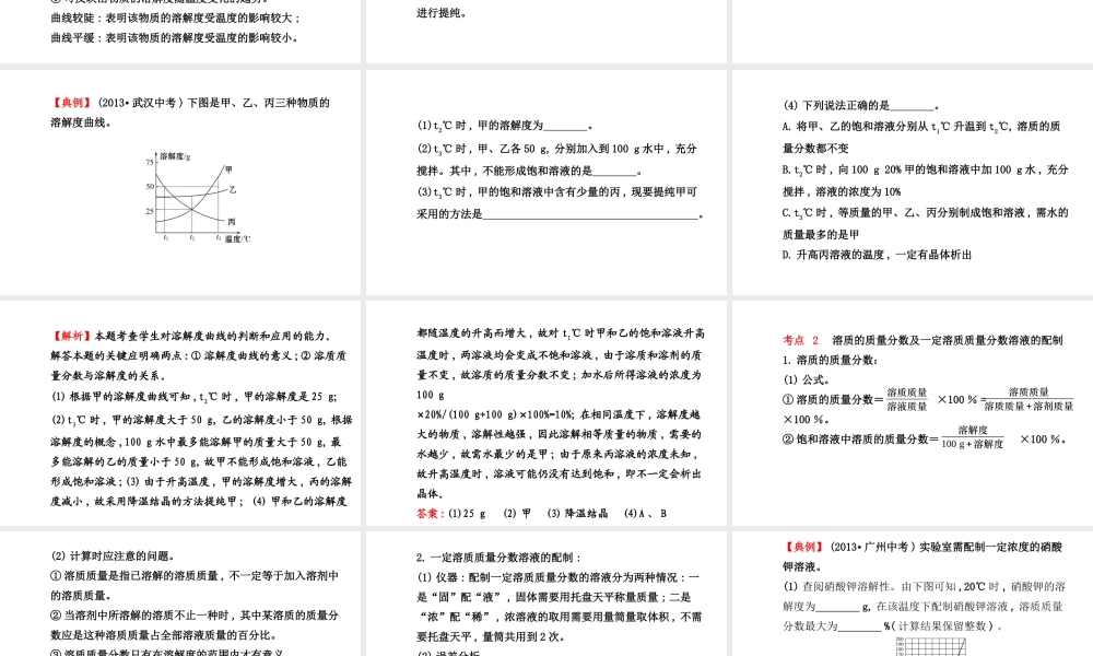 【世纪金榜】2014新学期中考化学一轮 阶段专题复习 九下 第九单元（同步知识点汇集+含2013教师典型题）课件 新人教版