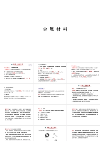 【世纪金榜】2014新学期中考化学一轮复习 九下 金 属 材 料（同步知识点汇集+含2013教师典型题）课件 新人教版
