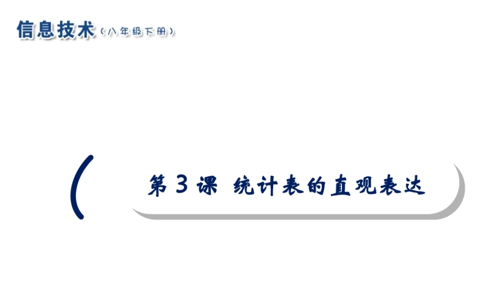 2020八年级信息技术下册 第3课 统计表的直观表达课件 南方版-人教版初中八年级下册信息技术课件