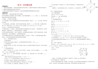 河北南宫一中2015届高三数学二轮复习 7-6 空间向量及运算学案