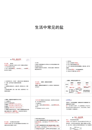 【世纪金榜】2014新学期中考化学一轮复习 九下 生活中常见的盐（同步知识点汇集+含2013教师典型题）课件 新人教版