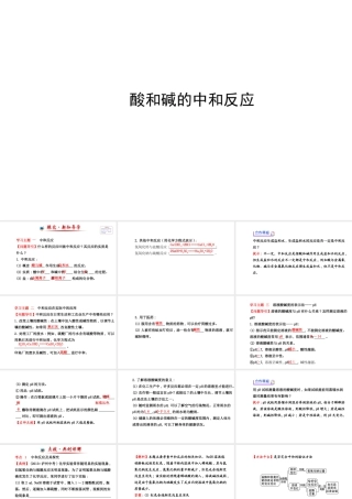 【世纪金榜】2014新学期中考化学一轮复习 九下 酸和碱的中和反应（同步知识点汇集+含2013教师典型题）课件 新人教版