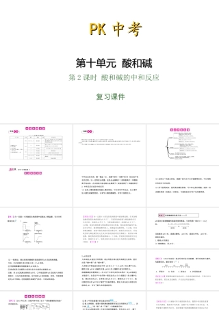 PK中考（安徽专用）中考化学总复习 第10单元 酸和碱 第2课时 酸和碱的中和反应课件-人教版初中九年级全册化学课件