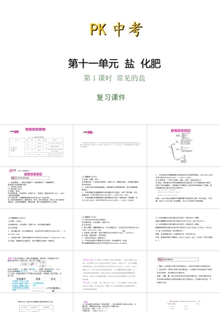 PK中考（安徽专用）中考化学总复习 第11单元 盐 化肥 第1课时 常见的盐课件-人教版初中九年级全册化学课件