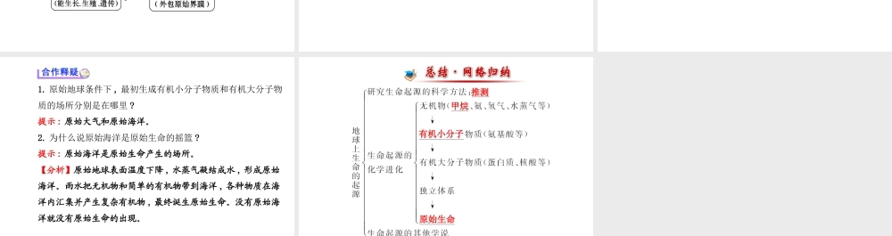 【世纪金榜】2014新学期中考生物 八下 地球上生命的起源 （知识点汇集+含2013教师典型题）复习课件 新人教版