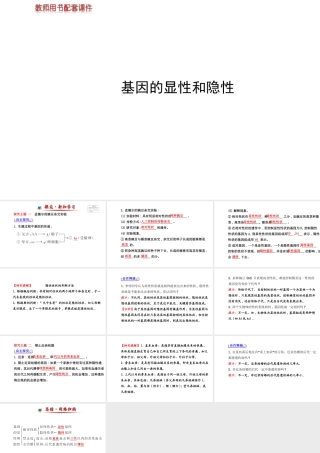【世纪金榜】2014新学期中考生物 八下 基因的显性和隐性 （知识点汇集+含2013教师典型题）复习课件 新人教版