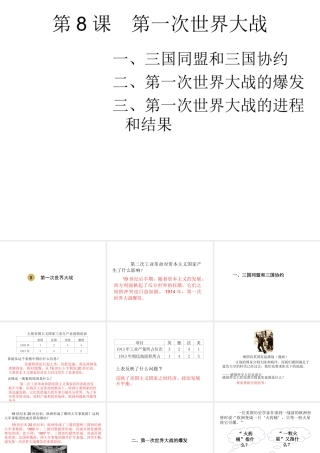2020九年级历史下册 第三单元 第一次世界大战和战后初期的世界 第8课 第一次世界大战课件2 新人教版-新人教版初中九年级下册历史课件
