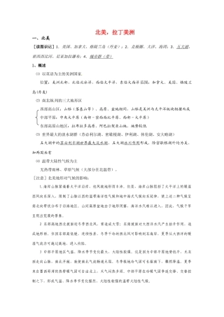 河北省2010年高考地理 世界地理部分必背考点：北美，拉丁美洲素材