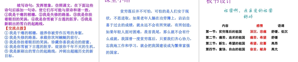 2019年春九年级语文下册 第一单元 第1课 祖国啊 我亲爱的祖国课件 新人教版