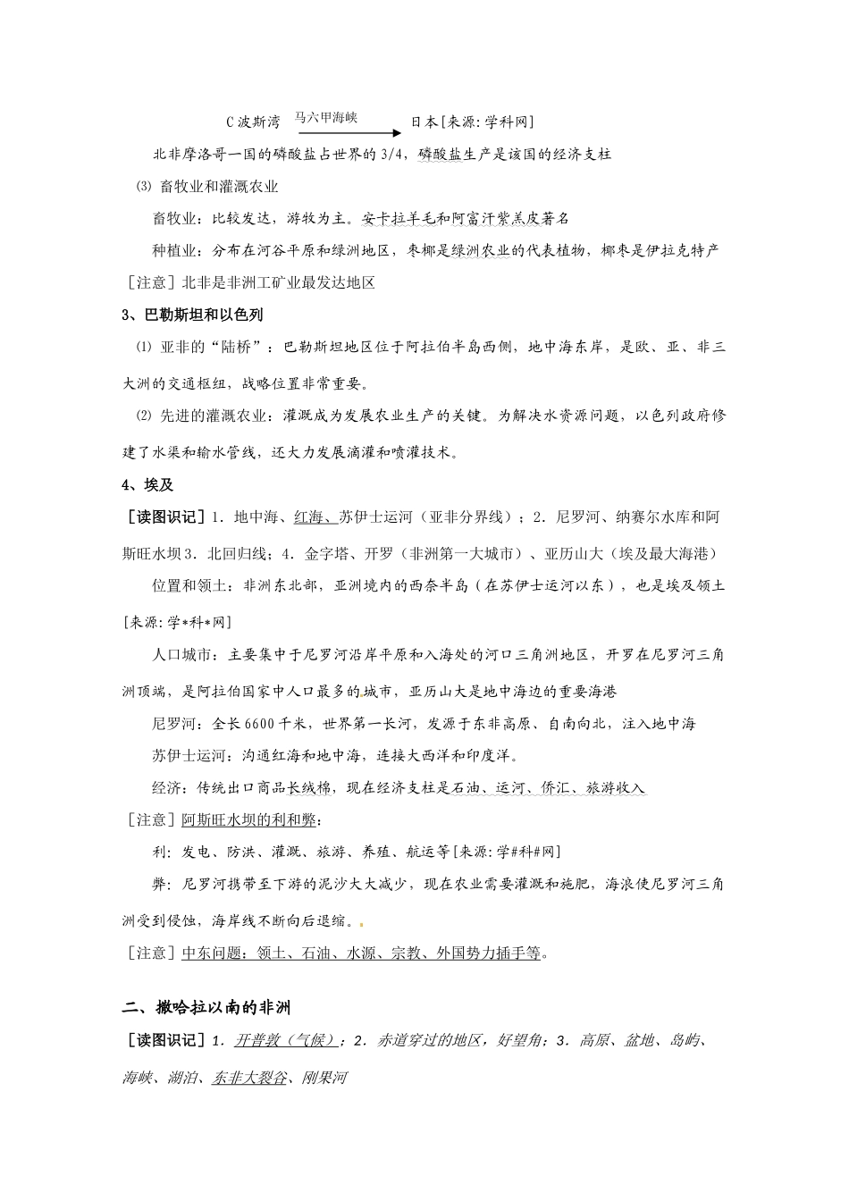 河北省2010年高考地理 世界地理部分必背考点：西亚、北非、撒哈拉以南的非洲素材_第2页