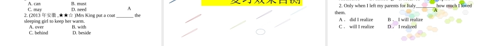 PK中考安徽省中考英语 第一部分 教材整理复习篇 九全 Units 7-8课件-人教版初中九年级全册英语课件