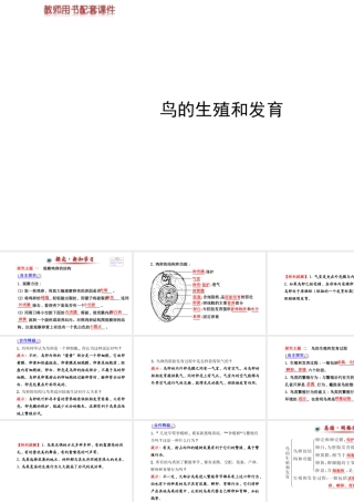 【世纪金榜】2014新学期中考生物 八下 鸟的生殖和发育 （知识点汇集+含2013教师典型题）复习课件 新人教版