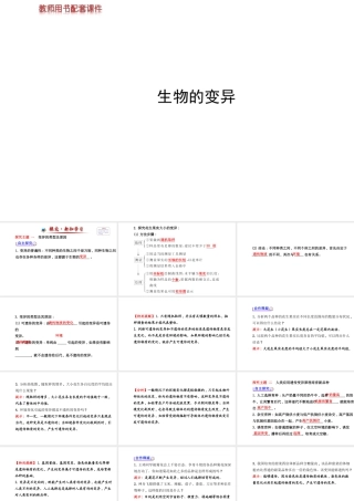 【世纪金榜】2014新学期中考生物 八下 生物的变异 （知识点汇集+含2013教师典型题）复习课件 新人教版