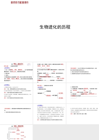 【世纪金榜】2014新学期中考生物 八下 生物进化的历程 （知识点汇集+含2013教师典型题）复习课件 新人教版