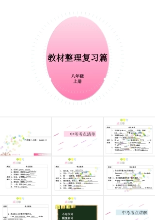 PK中考湖南省中考英语总复习 第一部分 教材整理复习篇 八上 Units 1-3课件-人教版初中九年级全册英语课件