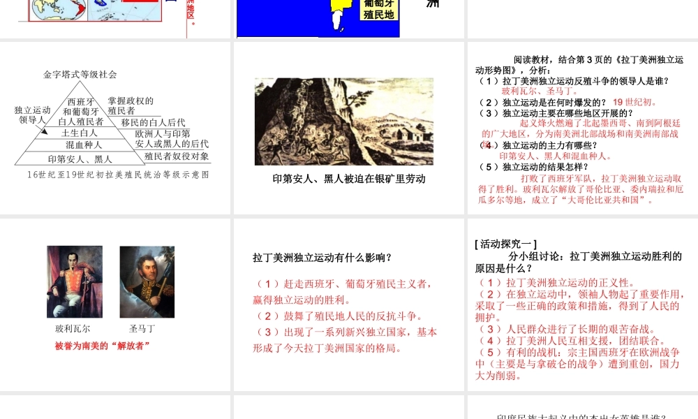 2020九年级历史下册 第一单元 殖民地人民的反抗与资本主义制度的扩展 第1课 殖民地人民的反抗斗争课件1 新人教版-新人教版初中九年级下册历史课件