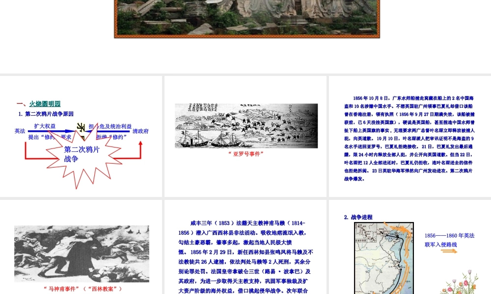 【世纪金榜】2015-2016学年八年级历史上册 情境互动课型 1.2 第二次鸦片战争课件 川教版