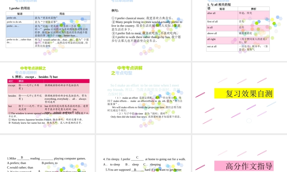 PK中考湖南省中考英语总复习 第一部分 教材整理复习篇 九全 Units 9-10课件-人教版初中九年级全册英语课件