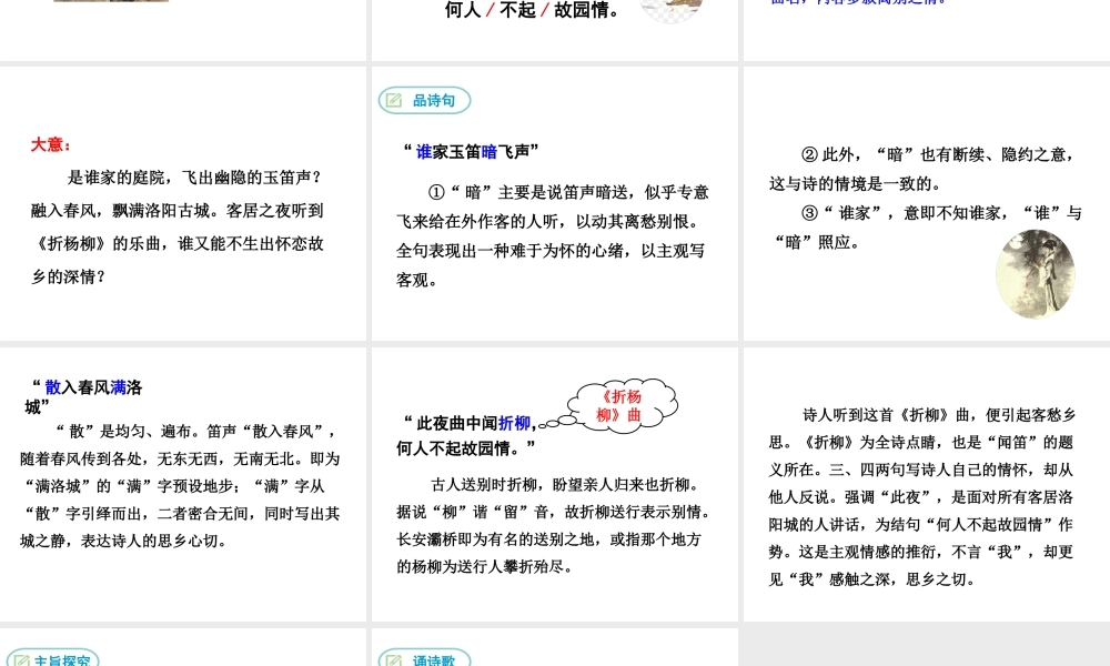2019年春七年级语文下册 第三单元 课外古诗词诵读《春夜洛城闻笛》课件 新人教版