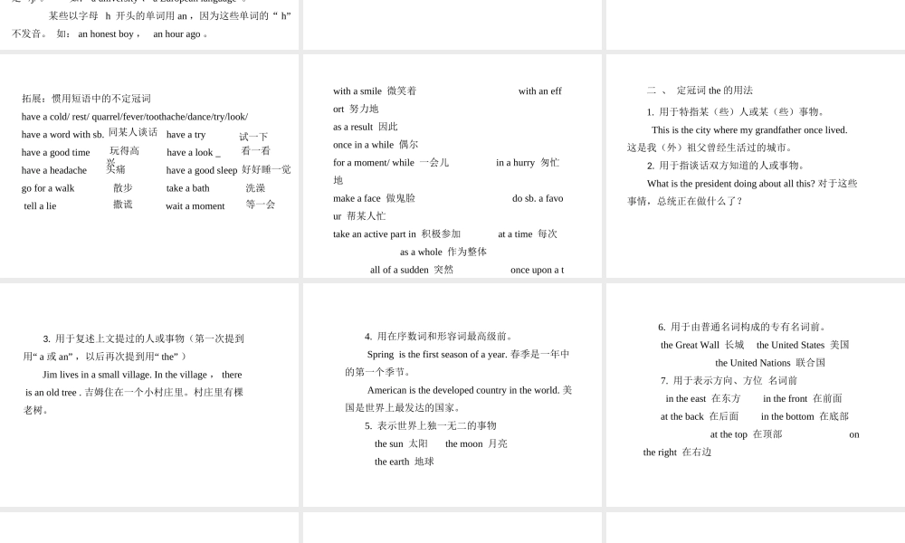 PK中考湖南省中考英语总复习 语法专题三 冠词课件-人教版初中九年级全册英语课件