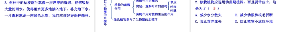 【世纪金榜】2015-2016学年七年级生物上册 3.3 绿色植物与生物圈的水循环教学课件 （新版）新人教版
