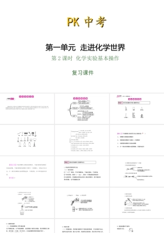 PK中考（湖南专用）中考化学总复习 第1单元 走进化学世界 第2课时 化学实验基本操作课件-人教版初中九年级全册化学课件