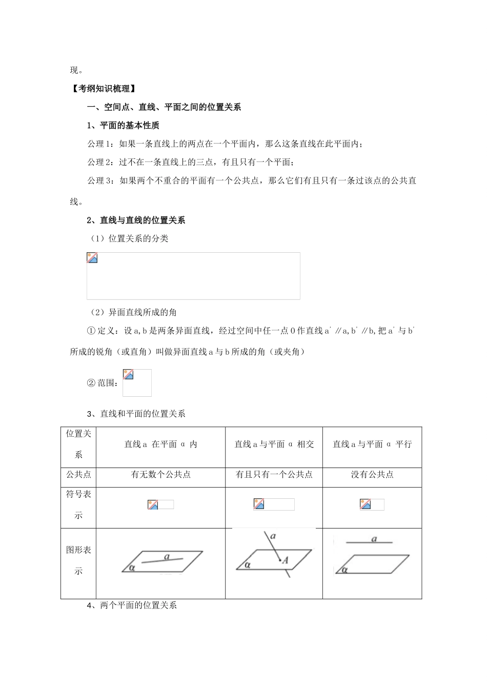 河北省2011年高考数学一轮复习 7.2空间点、线、面之间的位置关系 精品导学案_第2页