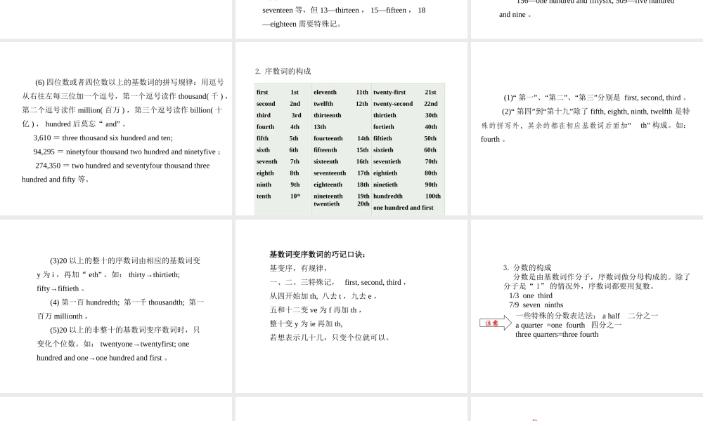PK中考湖南省中考英语总复习 语法专题四 数词课件-人教版初中九年级全册英语课件