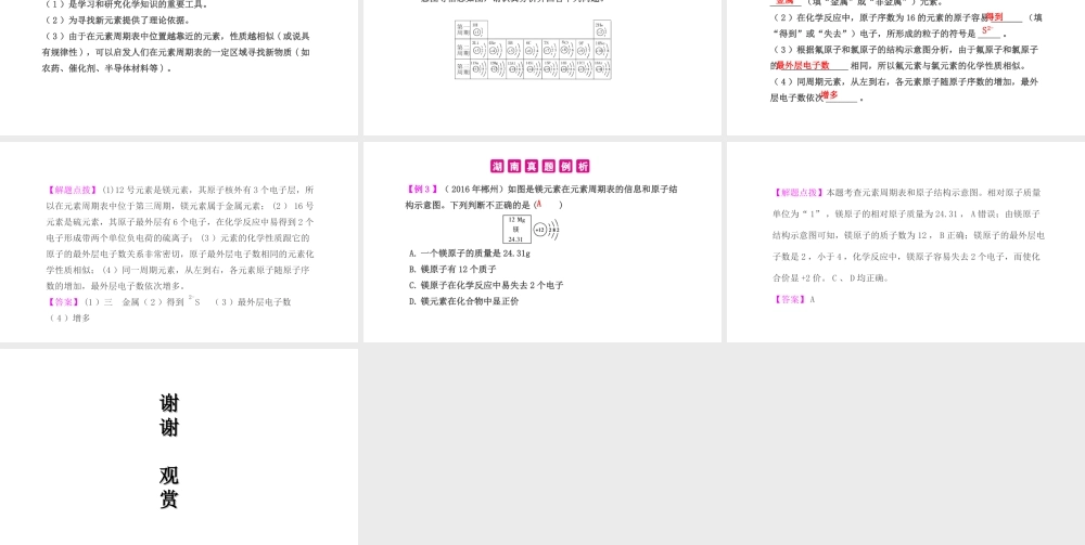 PK中考（湖南专用）中考化学总复习 第3单元 物质构成的奥秘 第2课时 元素课件-人教版初中九年级全册化学课件