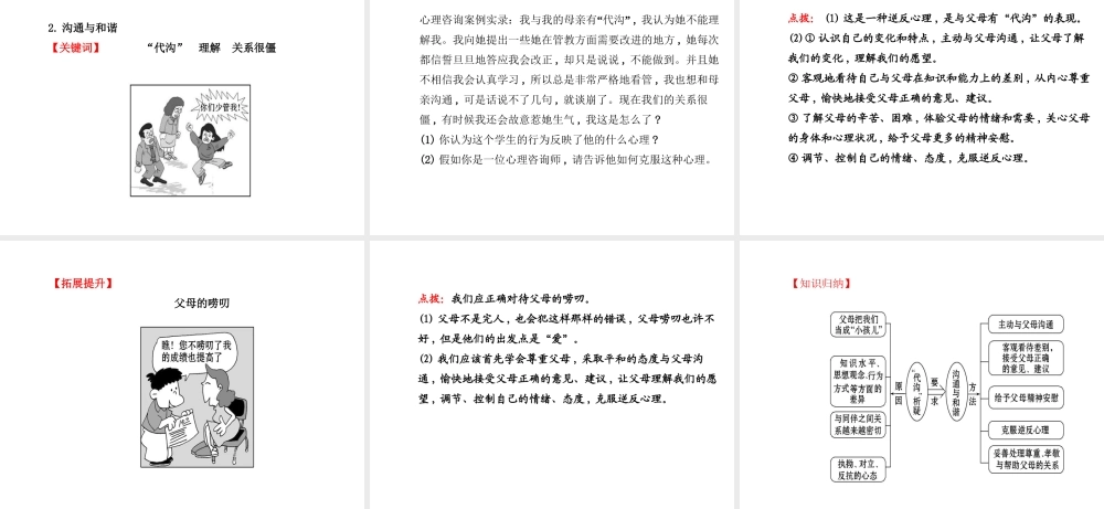 【世纪金榜】八年级政治上册 1.1.2 “代沟”析疑　沟通与和谐课件 教科版