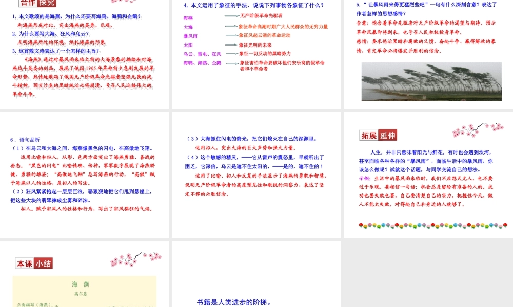 2019年九年级语文下册 第一单元 4 海燕课件 新人教版