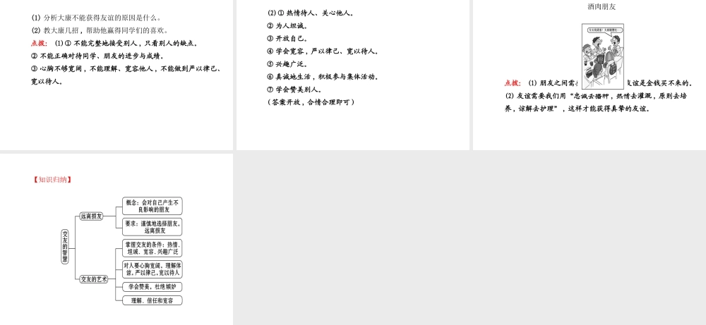 【世纪金榜】八年级政治上册 2.4.2 远离损友 交友的艺术课件 教科版