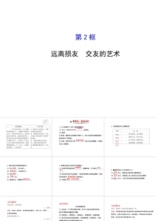 【世纪金榜】八年级政治上册 2.4.2 远离损友 交友的艺术课件 教科版