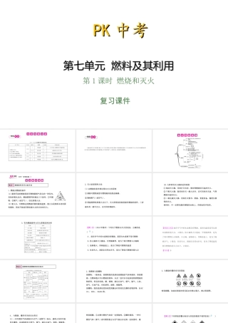 PK中考（安徽专用）中考化学总复习 第7单元 燃料及其利用 第1课时 燃烧和灭火课件-人教版初中九年级全册化学课件