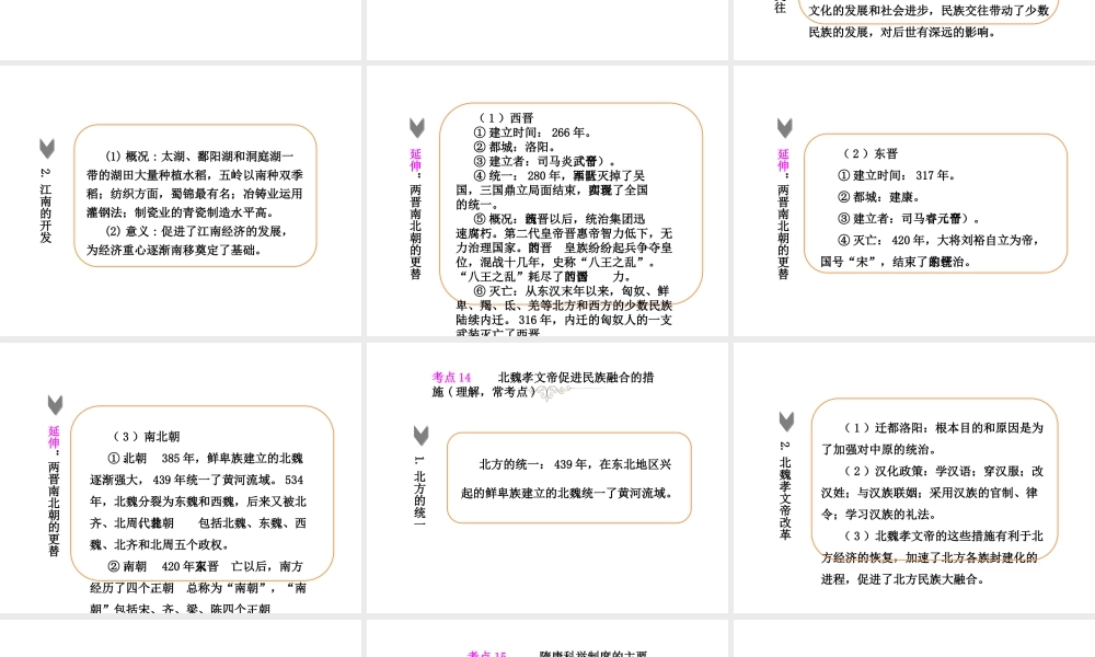 PK中考（湖南专用）中考历史总复习 第二单元 政权分立与民族融合及繁荣与开放的社会课件-人教版初中九年级全册历史课件