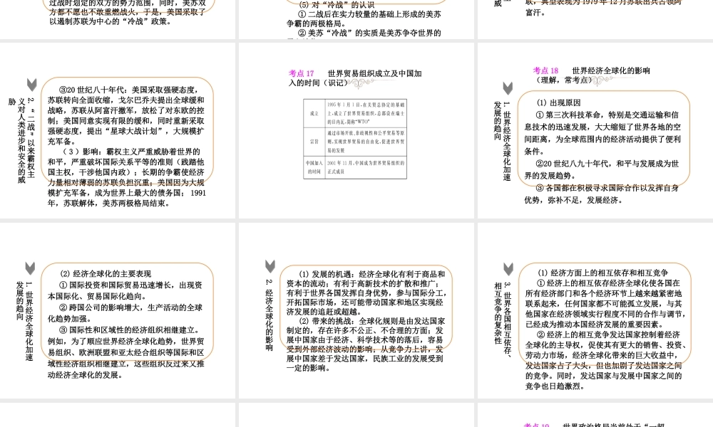 PK中考（湖南专用）中考历史总复习 第二十一单元 战后世界格局的演变、世界现代科学技术和文化课件-人教版初中九年级全册历史课件