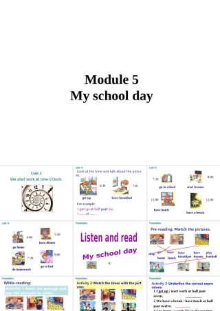2019秋七年级英语上册 Module 5 My school day Unit 2.We start work at nine o’clock课件