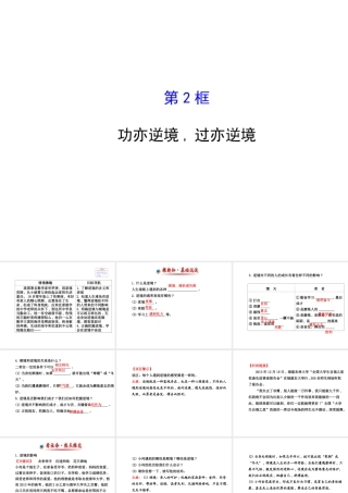【世纪金榜】八年级政治上册 5.10.2 功亦逆境，过亦逆境课件 教科版