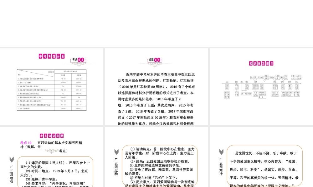 PK中考（湖南专用）中考历史总复习 第七单元 新民主主义革命的兴起课件-人教版初中九年级全册历史课件