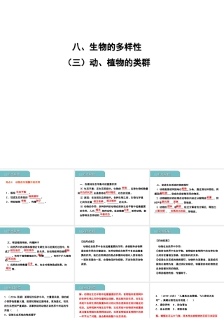 PK中考（江西专用）中考生物 八（三）动、植物的类群（二）习题课件-人教级全册生物课件