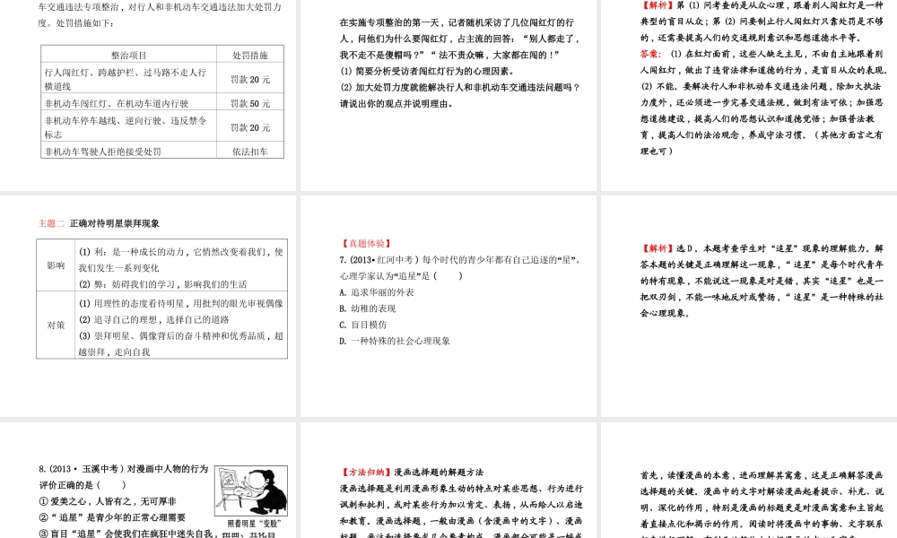 【世纪金榜】八年级政治上册 第三单元 走自己的路复习课件 教科版