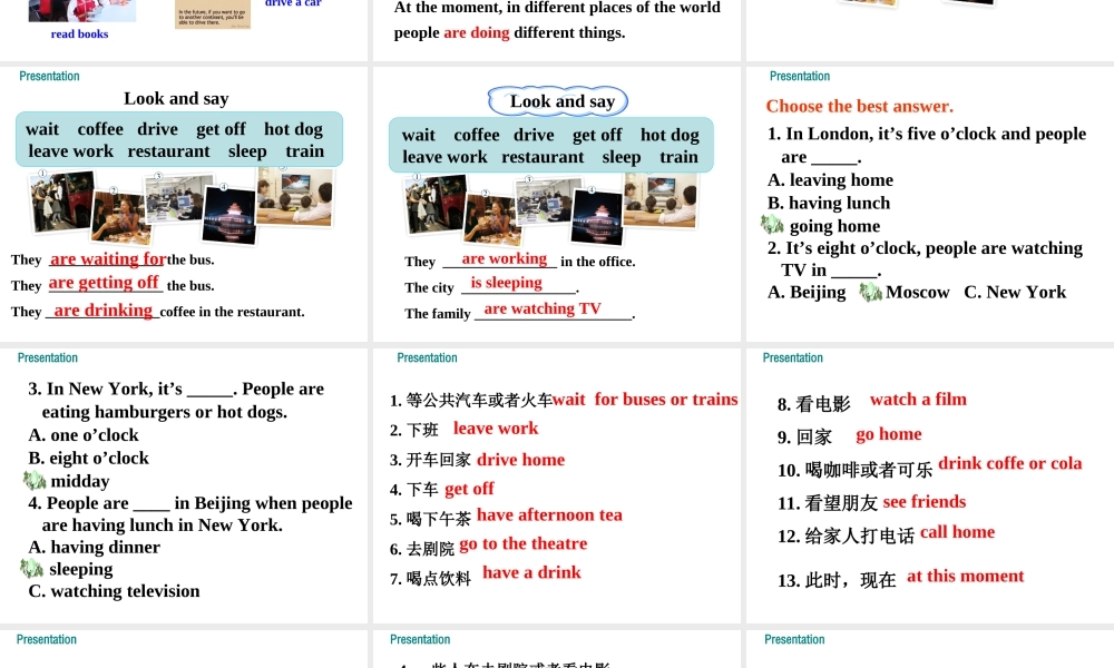 2019秋七年级英语上册 Module 9 People and places Unit 2 They’re waiting for buses or trains课件