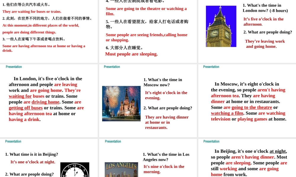 2019秋七年级英语上册 Module 9 People and places Unit 2 They’re waiting for buses or trains课件