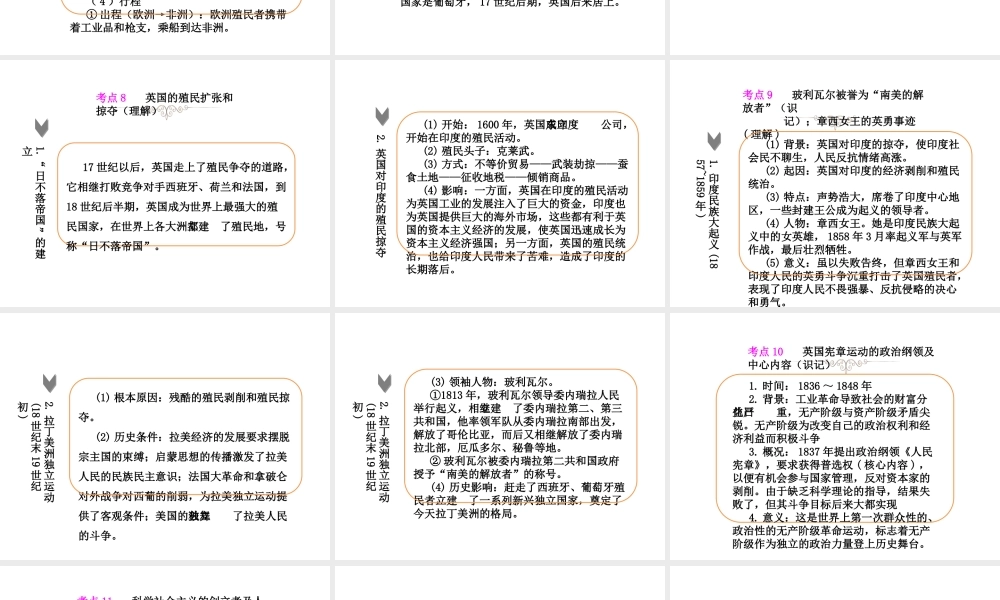 PK中考（湖南专用）中考历史总复习 第十六单元 殖民扩张与殖民地人民的抗争及无产阶级运动的兴起课件-人教版初中九年级全册历史课件