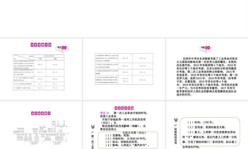 PK中考（湖南专用）中考历史总复习 第十七单元 两次工业革命、第一次世界大战及世界近代课件-人教版初中九年级全册历史课件
